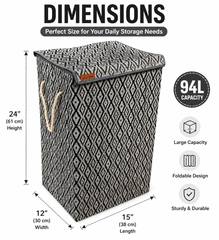 Textured Fabric Laundry Basket