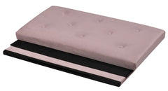 Foldable Velvet Designed Storage Ottoman - Pink