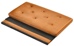 Foldable Velvet Designed Storage Ottoman - Brown