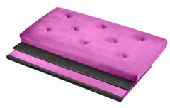 Foldable Velvet Designed Storage Ottoman - Purple