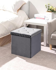Velvet Designed Storage Ottoman Folding Coffee Table