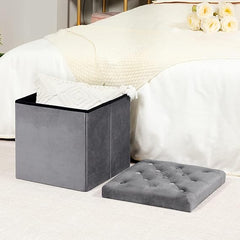 New Velvet Ottoman Storage 38x38cm