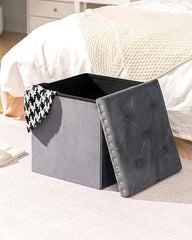Velvet Designed Storage Ottoman Folding Coffee Table