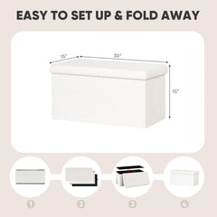 Boucle Foldable Storage Ottoman