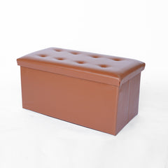 Foldable Leather Designed Storage Ottoman