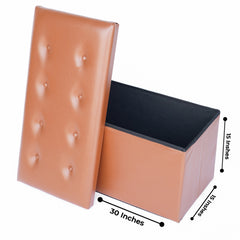 Foldable Leather Designed Storage Ottoman